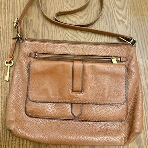 Fossil Brown Leather Crossbody Bag